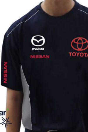 camiseta con marcas de carros para ropa de trabajo y uniformes, diferenciate de la competencia